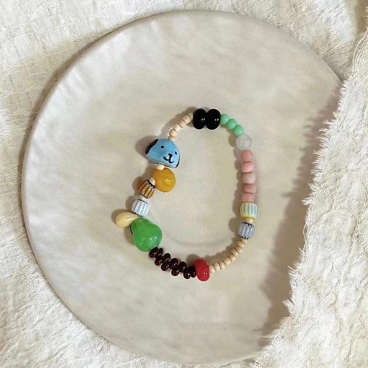 Wholesale Cute Dachshund Colorful Beaded Bracelet