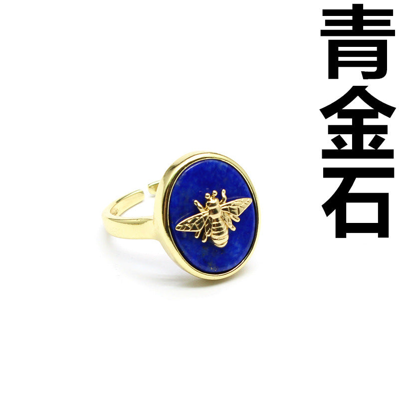 Wholesale gold-plated small bee glitter ring