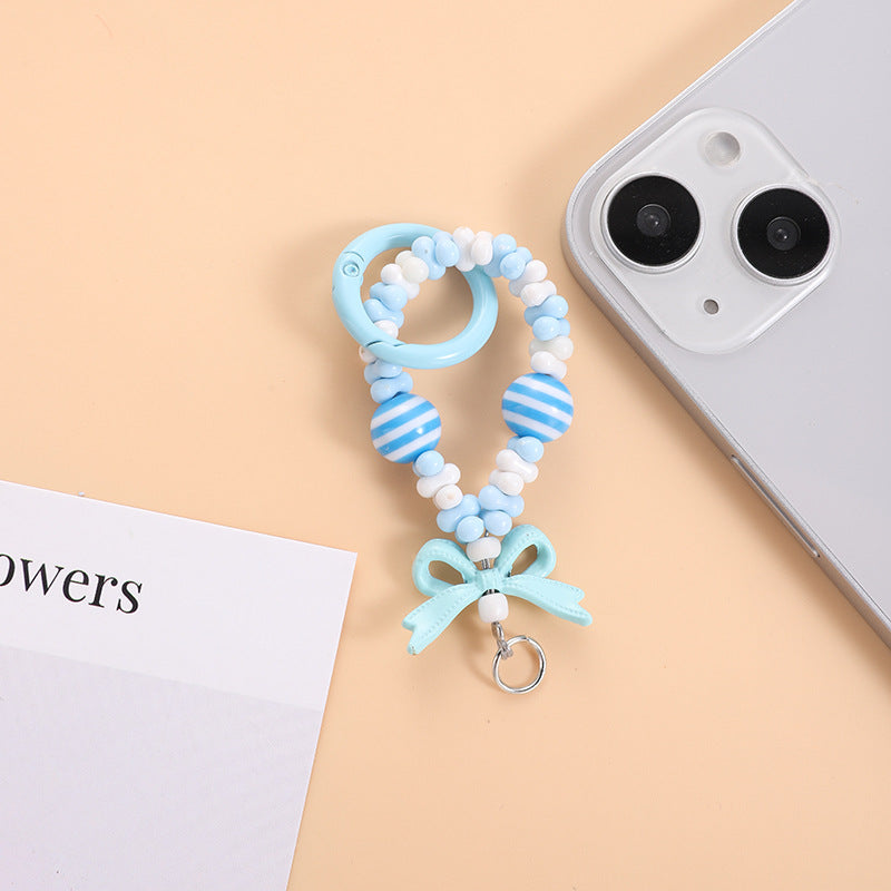 Wholesale Cartoon Bow Beaded Keychain