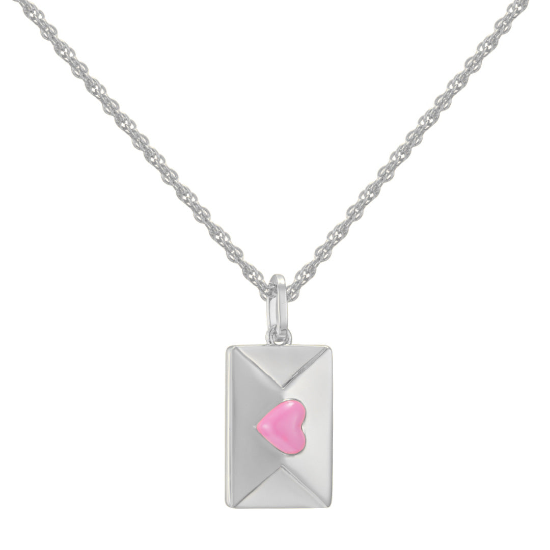 Wholesale Stainless Steel Heart Envelope Necklace