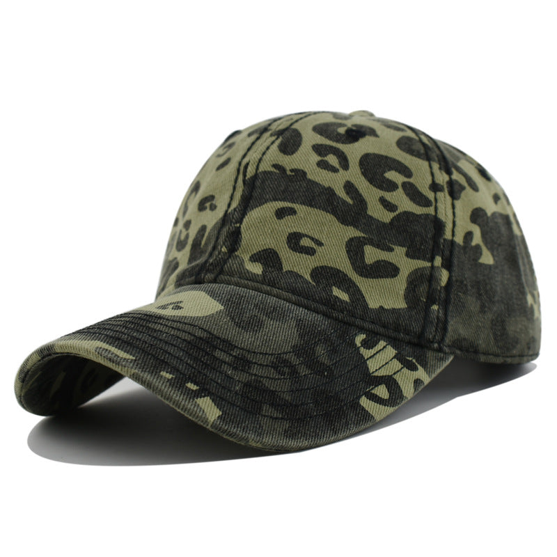 Wholesale  Washed Leopard Print Camouflage Baseball Cap