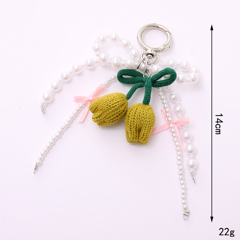 Wholesale  Wool Knitted Tulip Keychains