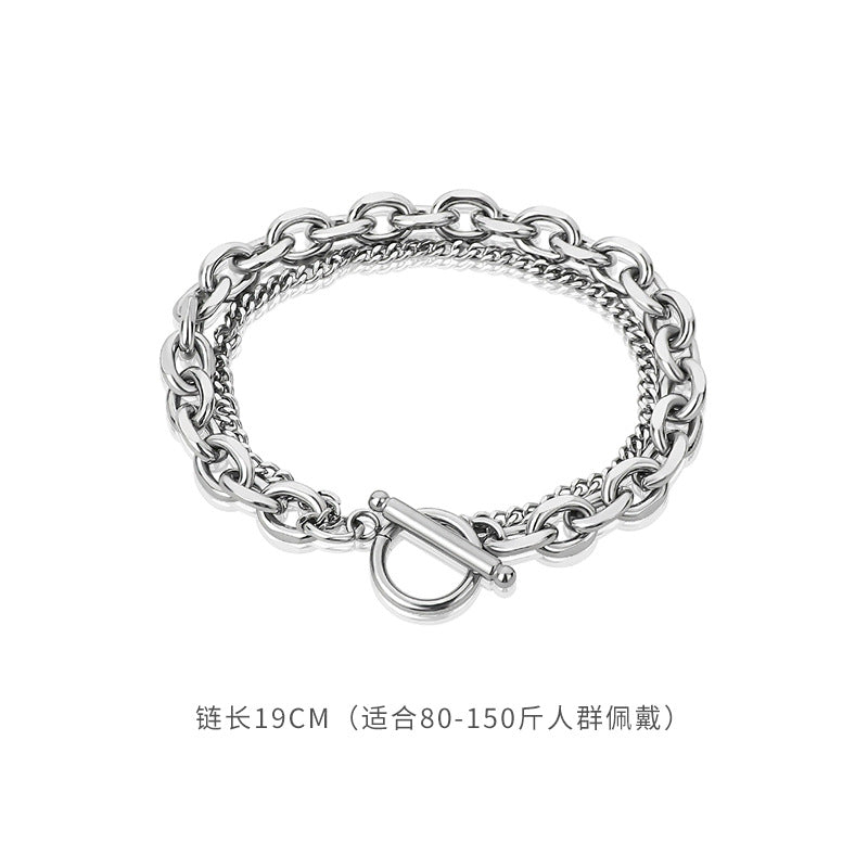 Wholesale Minimalist Stacked Bracelet Titanium Steel Rhombus Design Unisex Jewelry for Resale