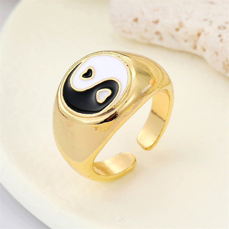 Wholesale Punk Style Rhinestone Heart Ring Geometric Women S Fashion Jewelry Party Accessory