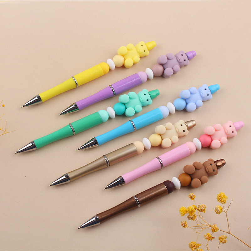 Wholesale DIY Beaded Pen Creative Handmade Bear Silicone Beaded Pen