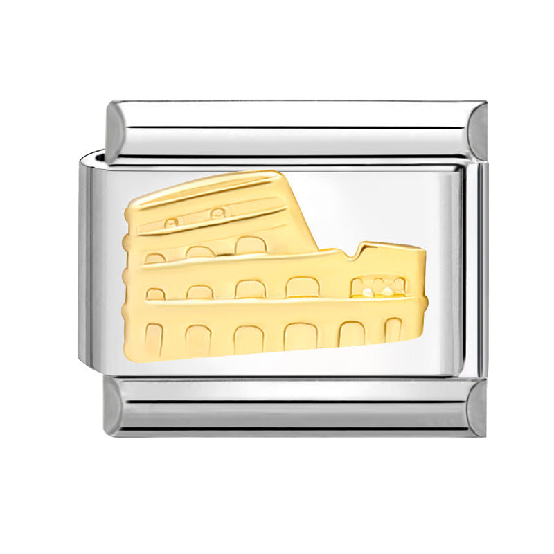 Wholesale Italian Charm Bracelet 9mm DIY Splicing Creative Pattern Titanium Steel Composable Bracelet