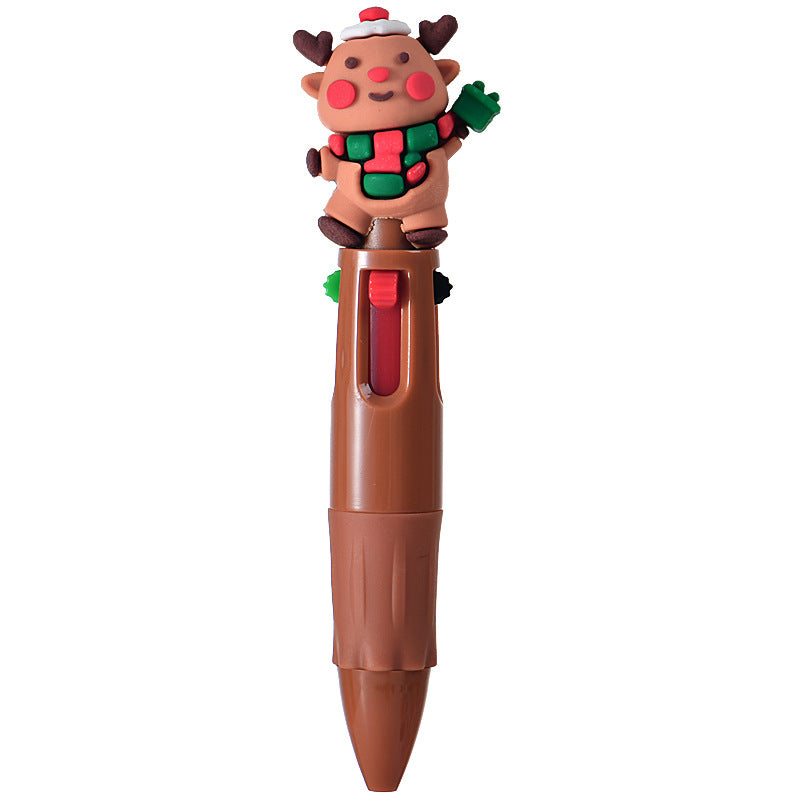 Wholesale Cute cartoon Christmas four-color ballpoint pen