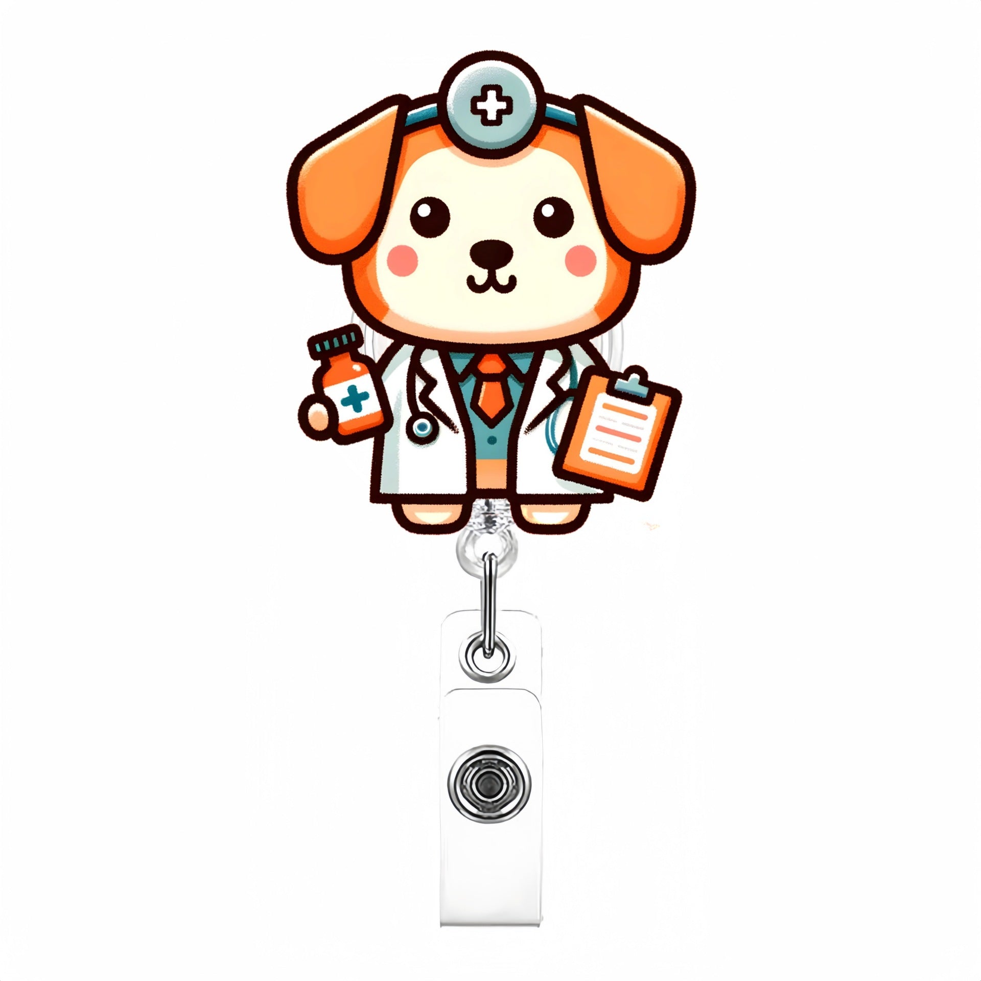 Wholesale Cute Cartoon Acrylic Retractable Clip Badge Keychain