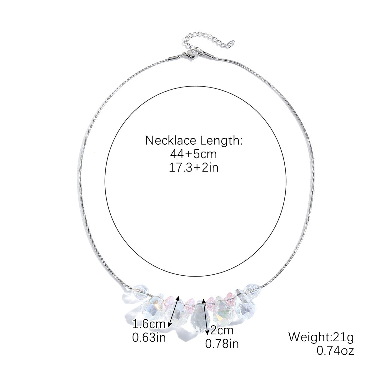 Wholesale  New Light Luxury Niche Crystal Necklace Women' s High-End Design Versatile Exquisite Fashion Crystal Pendant Necklace