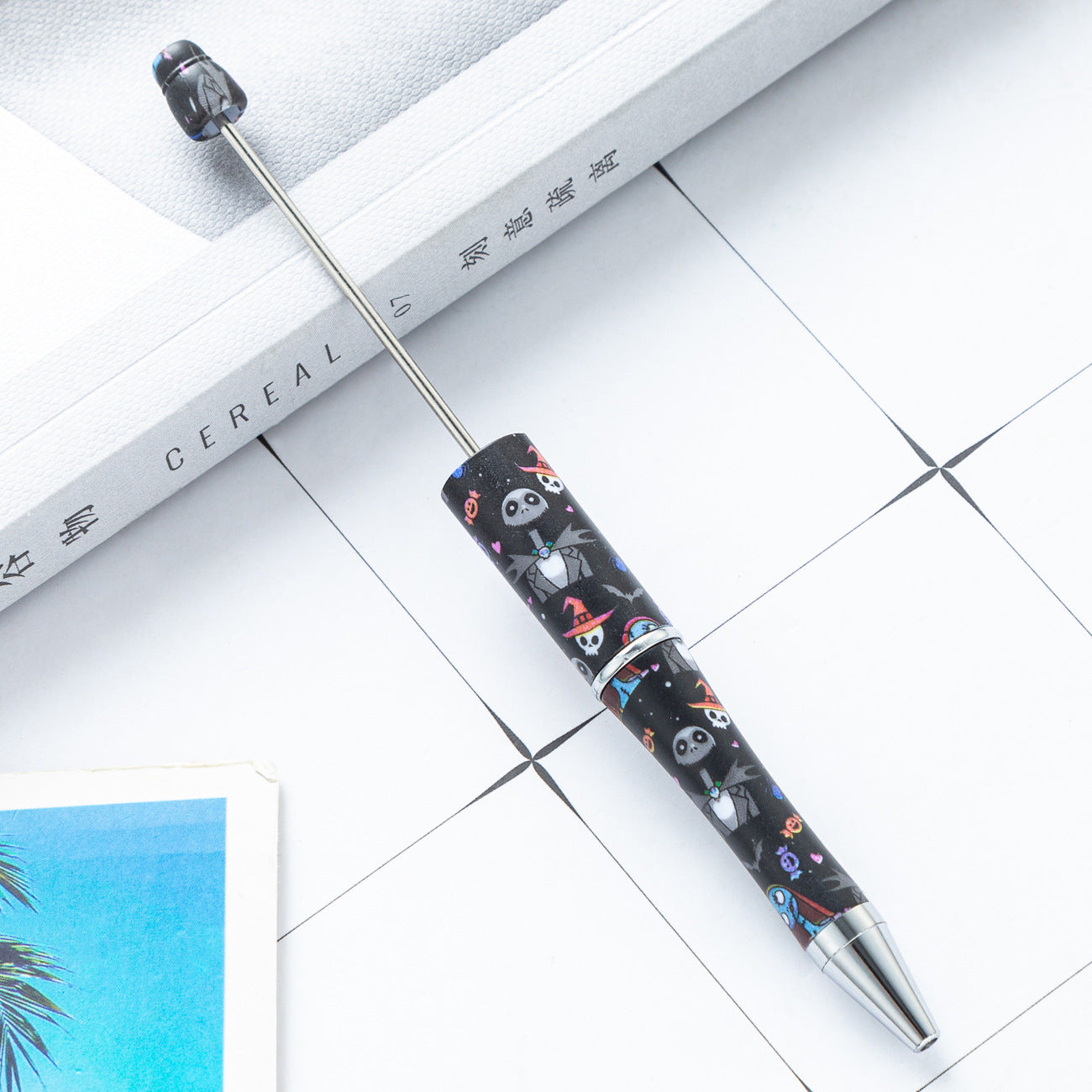 Wholesale Beadable Pens Christmas Halloween Printed Plastic DIY Beaded Pens ACC-PN-HuaH058