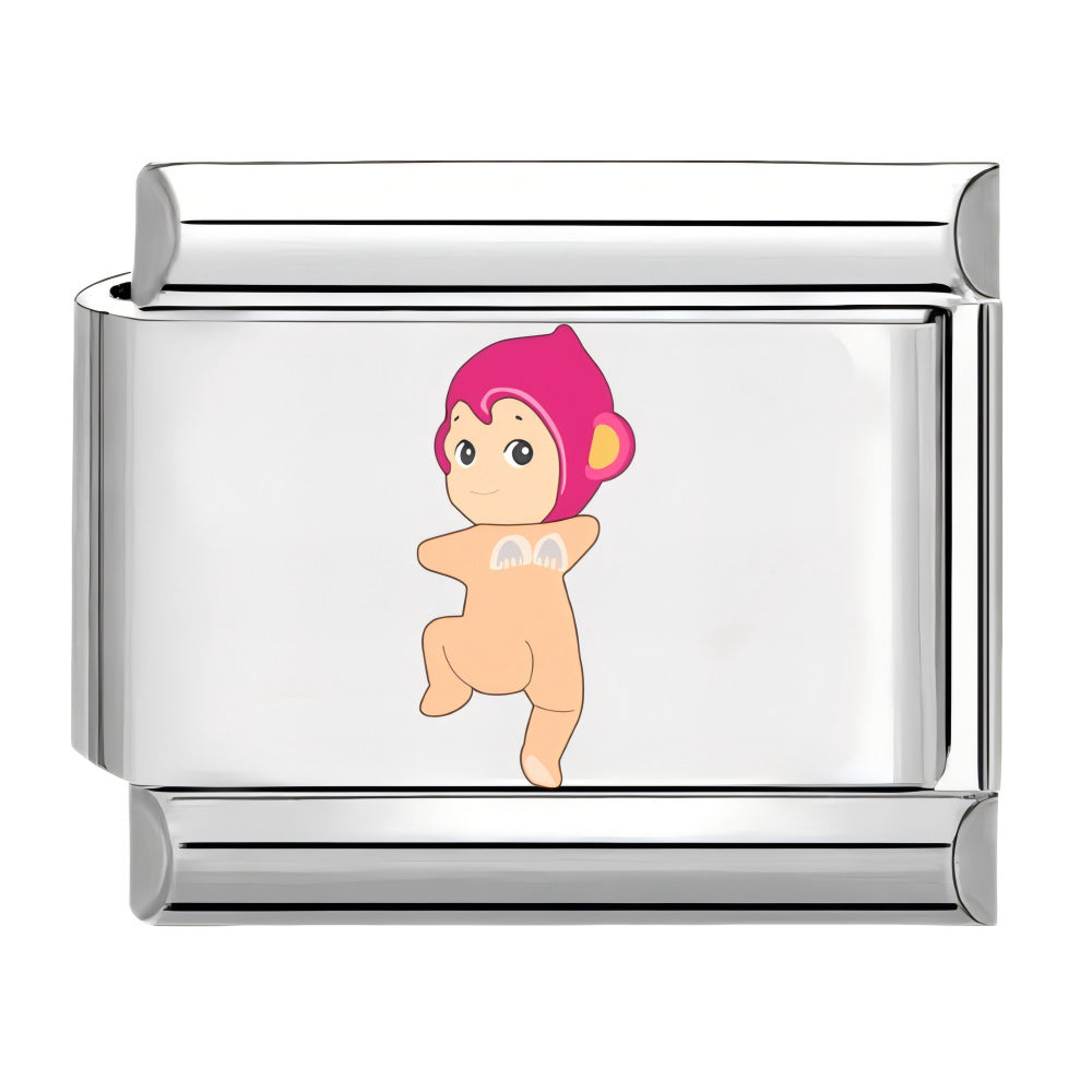 Wholesale 10pcs Italian Charm Bracelet 9mm DIY Splicing Cartoon Cute Sunshine Angel Stainless Steel Composable Bracelet