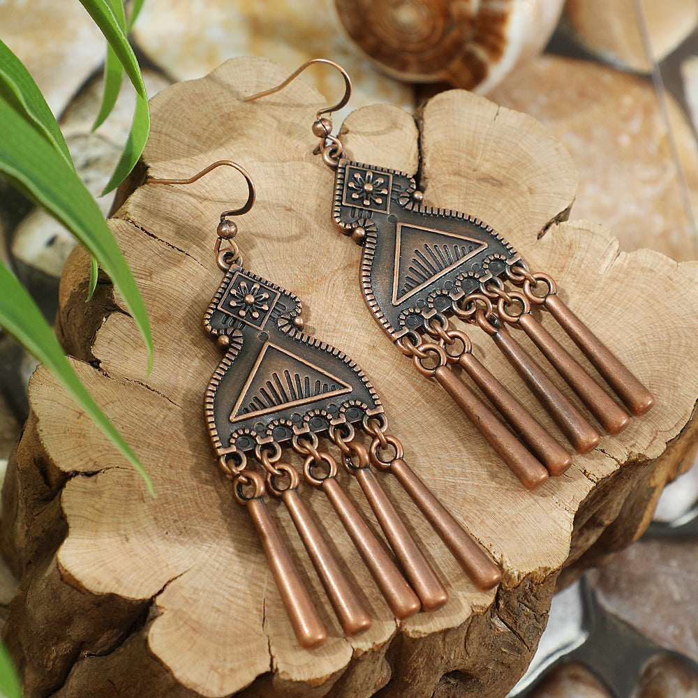 Wholesale Retro Bohemian Earrings Maillard Color Trendy Fashion Accessory for Autumn Winter