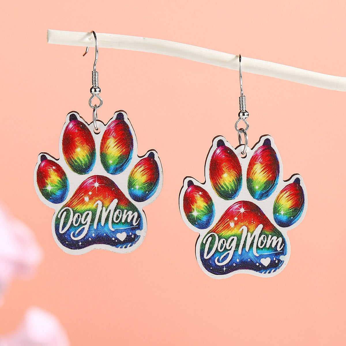 Wholesale  Color Mother's Day Wooden Earrings