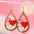 Wholesale water drop lovely double-sided wooden Valentine's Day earrings