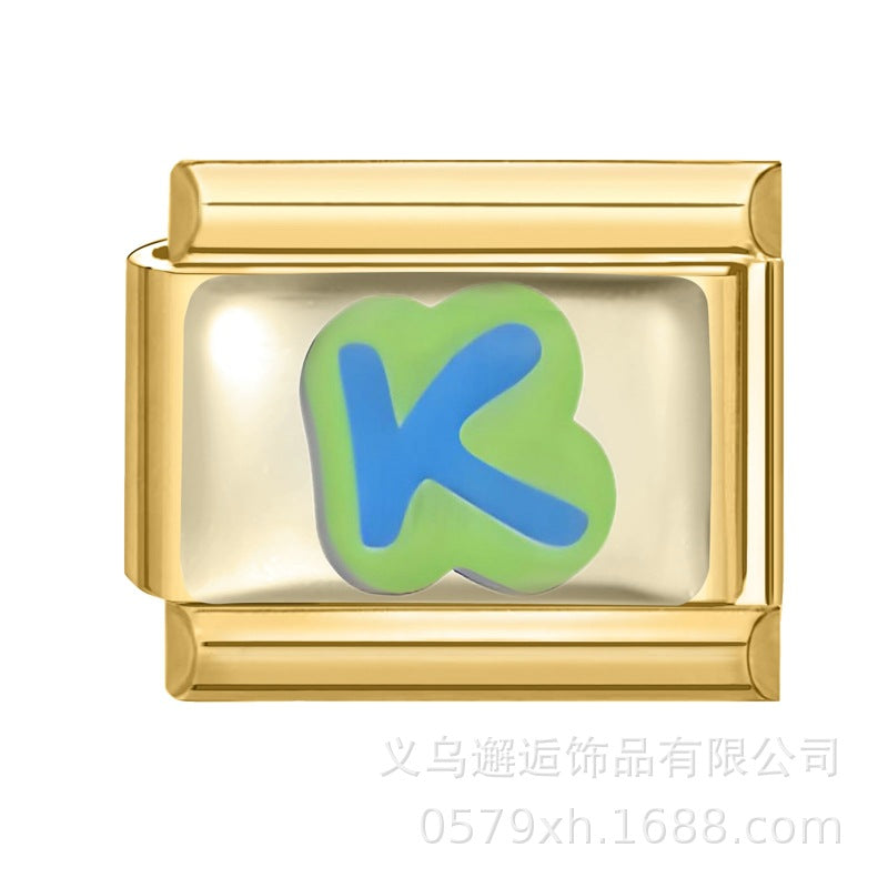 Wholesale 9mm Italian Charm Starter Bracelets DIY Letter Series Stainless Steel Composable Bracelet