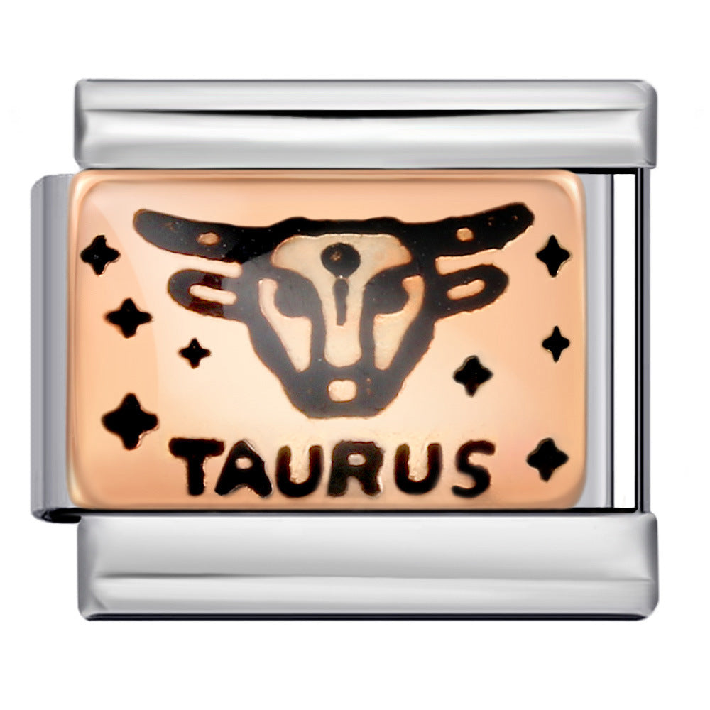 Wholesale Italian Charm Bracelet 9mm DIY Splicing Removable 12 Constellation Stainless Steel Composable Bracelet