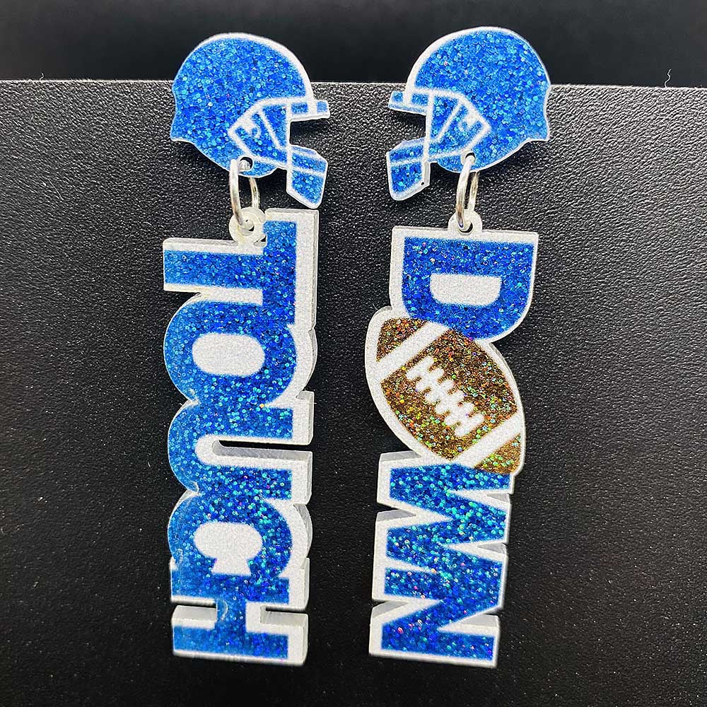 Wholesale Sports Baseball Rugby Basketball Tennis Blue Uniform Acrylic  Earrings