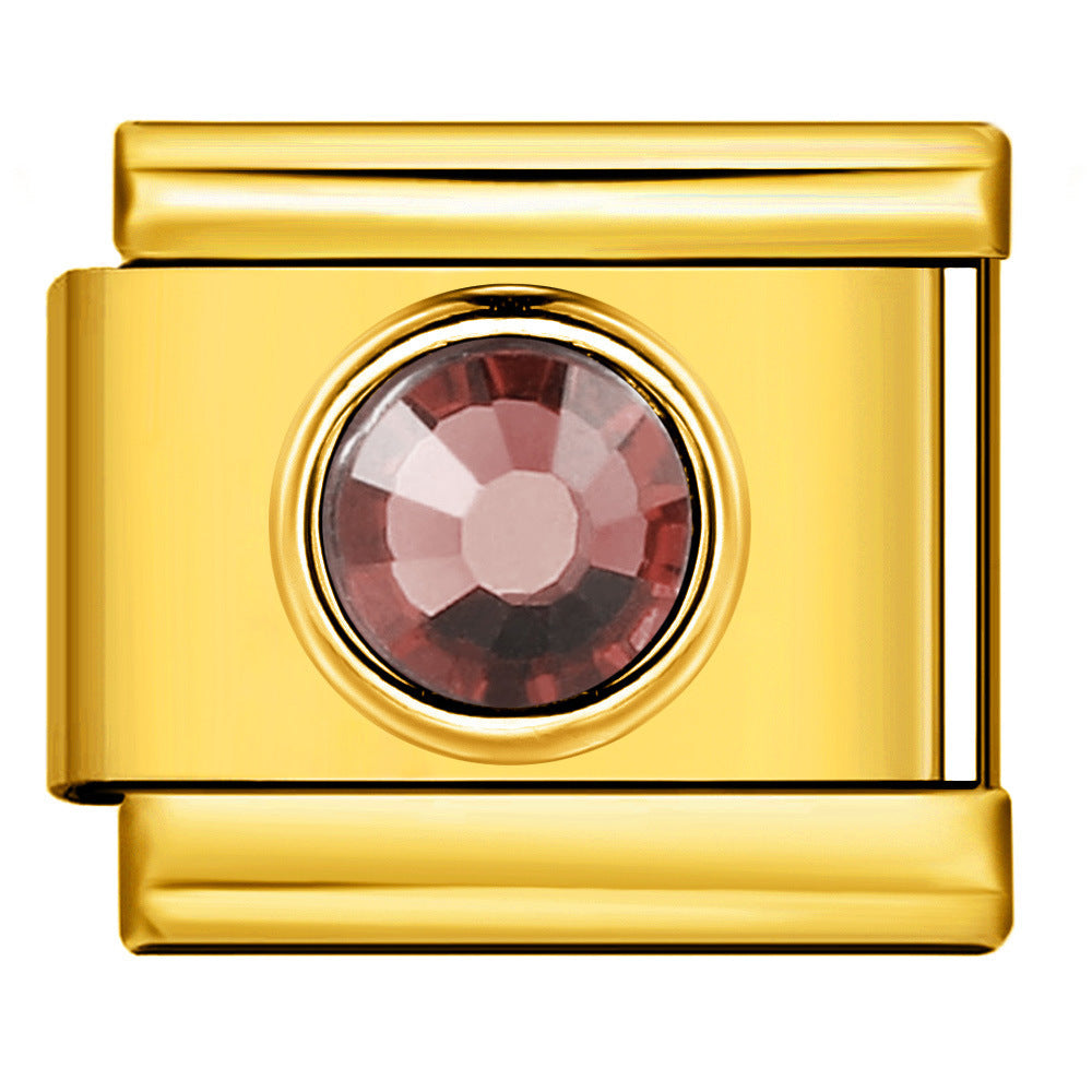 Wholesale  Italian Charm Bracelet 9mm DIY colorful heart circleCreative Stainless Steel Composable Bracelet