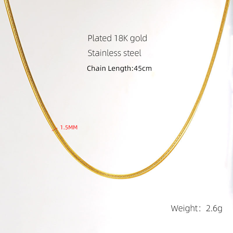 Wholesale 18K stainless steel  square pearl chain necklace