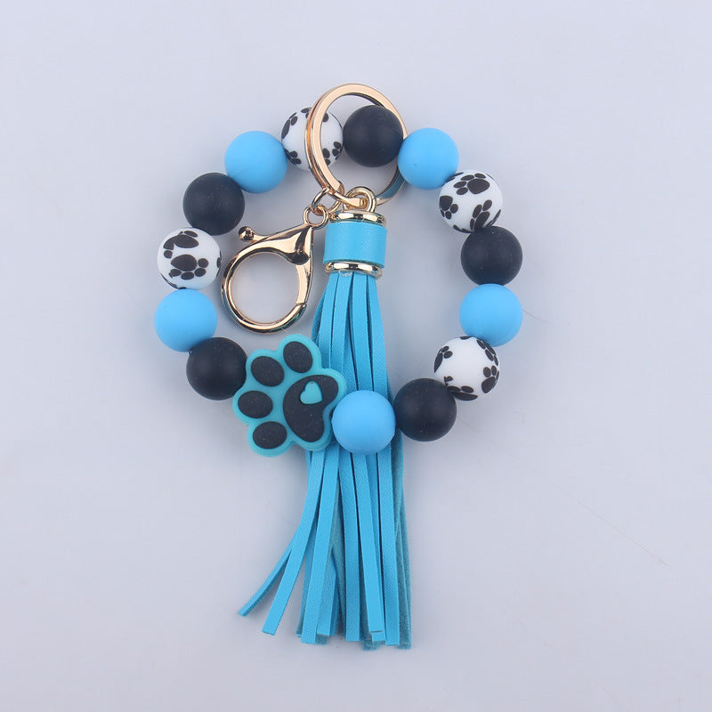 Wholesale Cartoon Dog Claw Silicone Beaded Wrist Keychain ACC-KC-GuangTian030