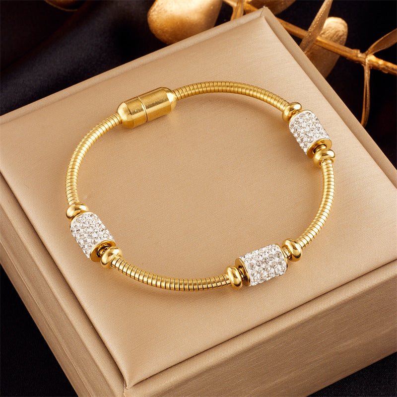 Wholesale Gold Butterfly Pearl Flower Diamond Bracelet ACC-BT-QianYue004