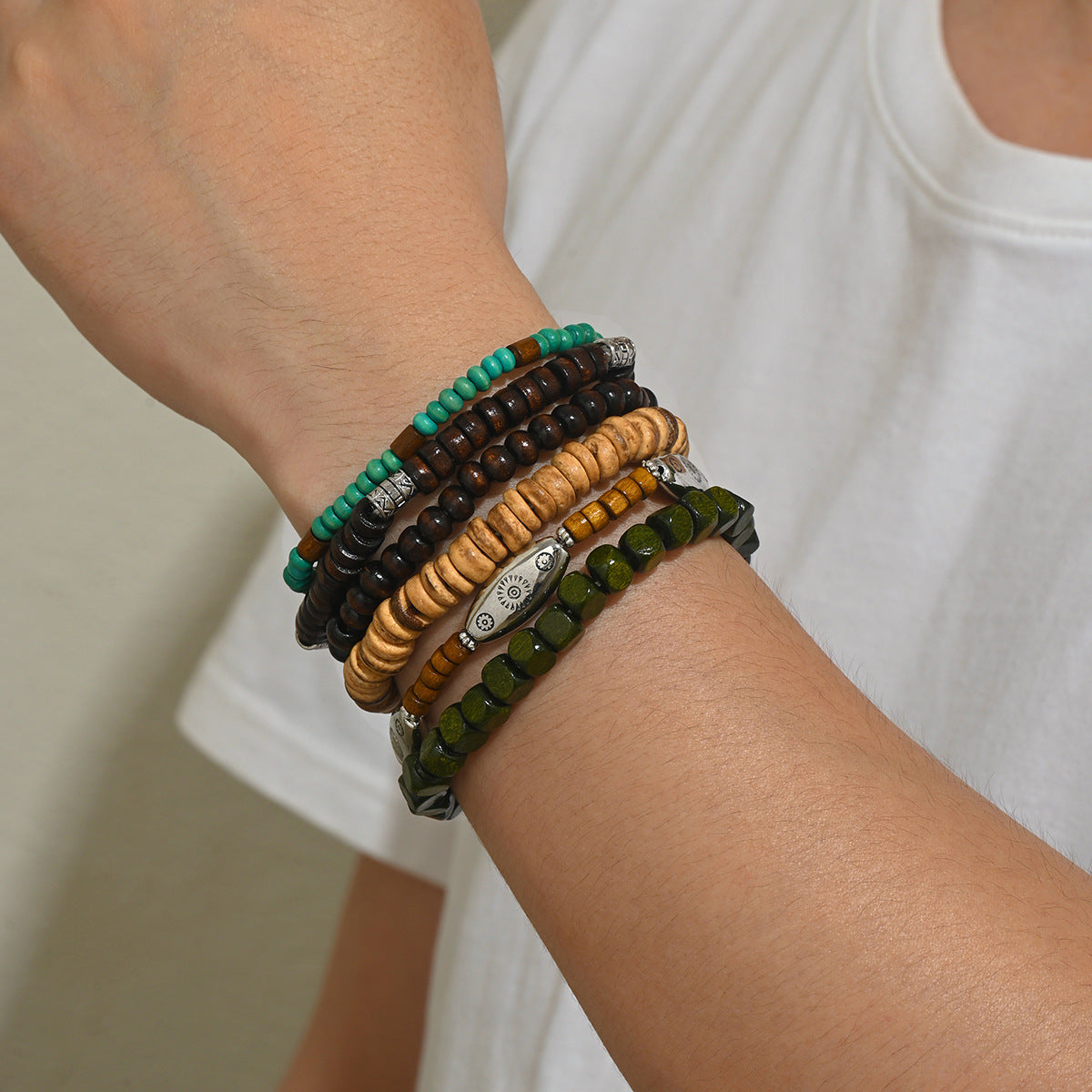 Wholesale Bohemian Turquoise Bead Bracelet Elastic Travel Souvenir Jewelry Accessory