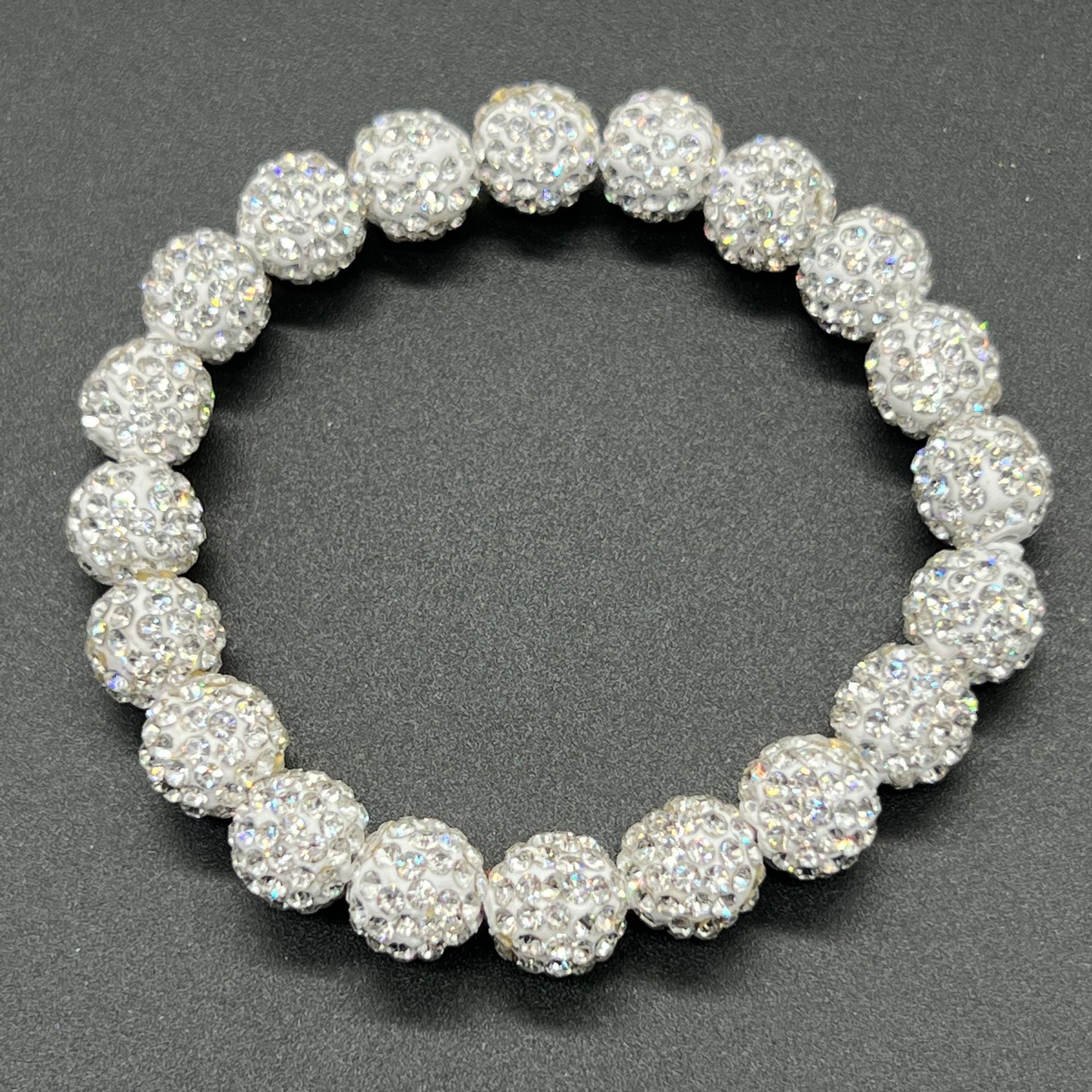 Wholesale Elastic Colored Soft Clay Diamond Ball Baseball Bracelet ACC-BT-Nanh011