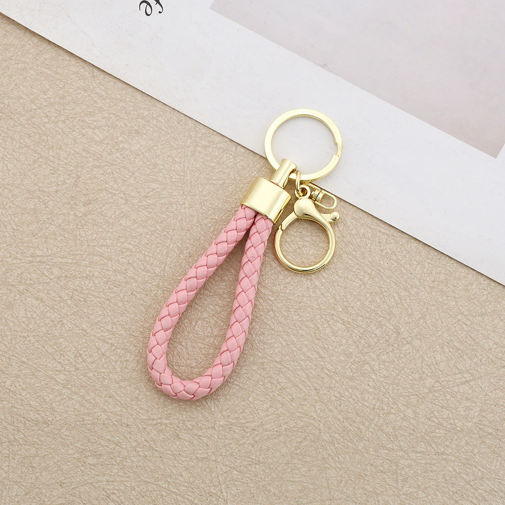 Wholesale Leather Round Dragon Woven Keychain Car Key Accessory Birthday Gift for Colleagues