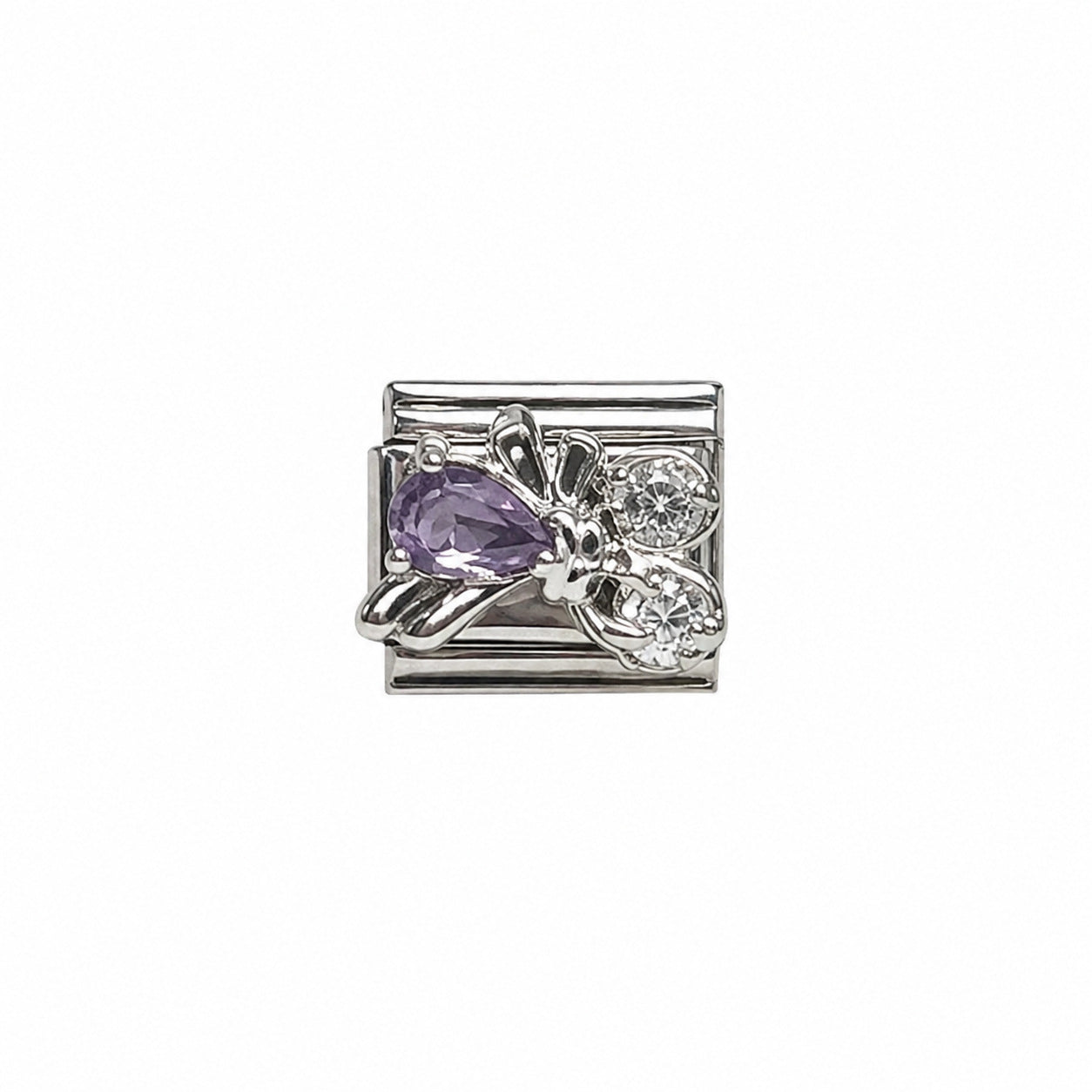 Wholesale Chic Stainless Steel Fashion Bracelet with Purple Crystal Butterfly Star Moon Design Boutique Resale