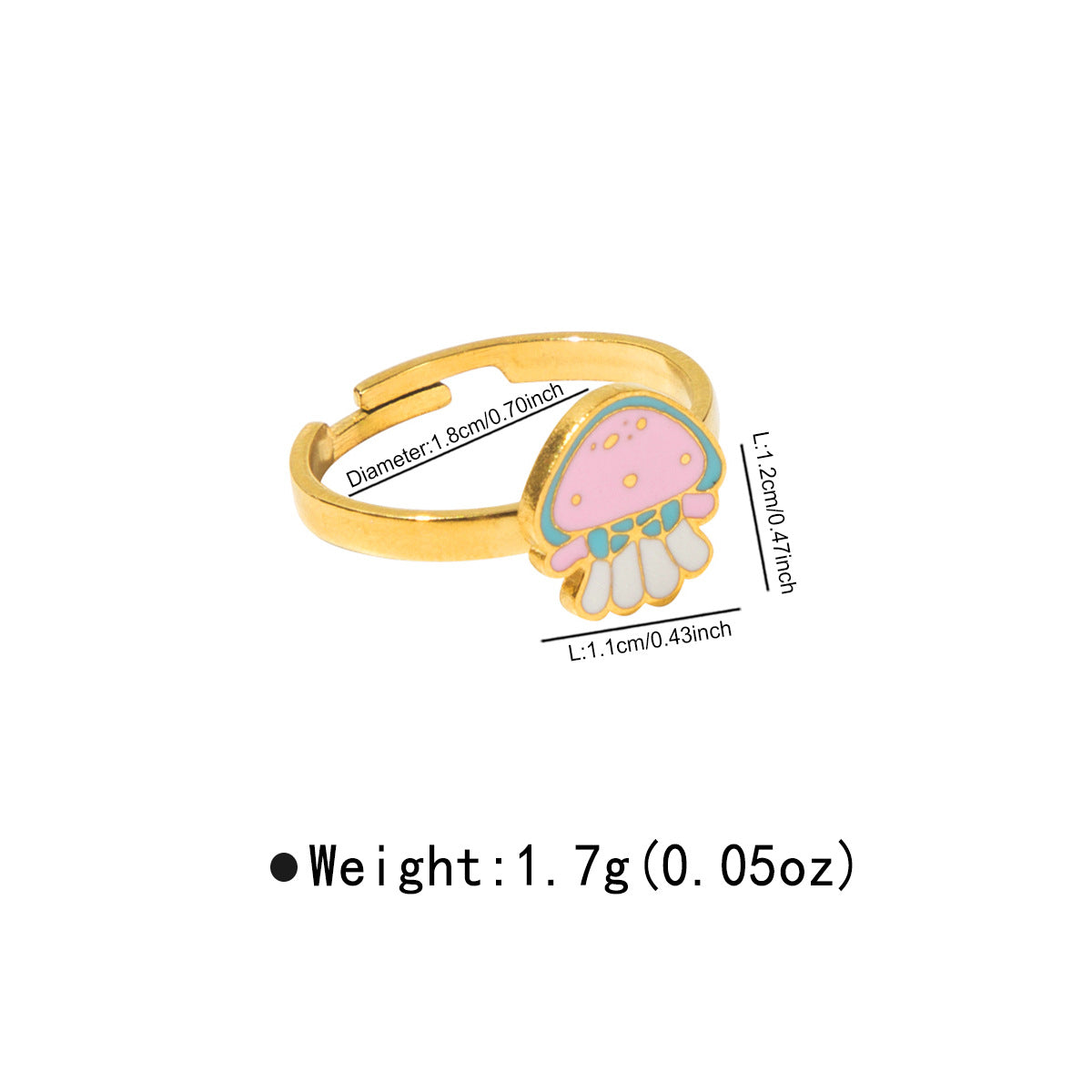 Wholesale Stainless Steel Ring Sweet and Cute Oil Drop Colorful Animal Ocean Style Ring