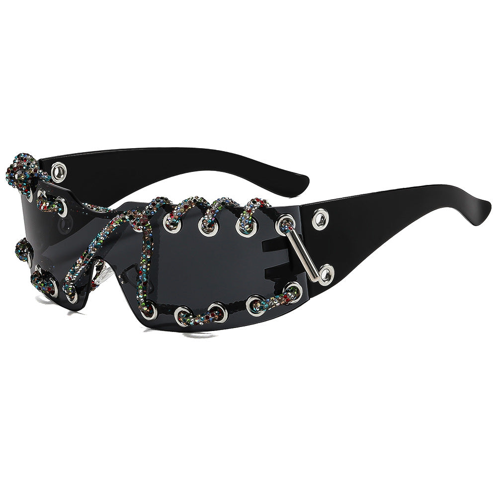 Wholesale Y2K Cyberpunk Rhinestone Sunglasses Fashion Accessory Boutique Resale