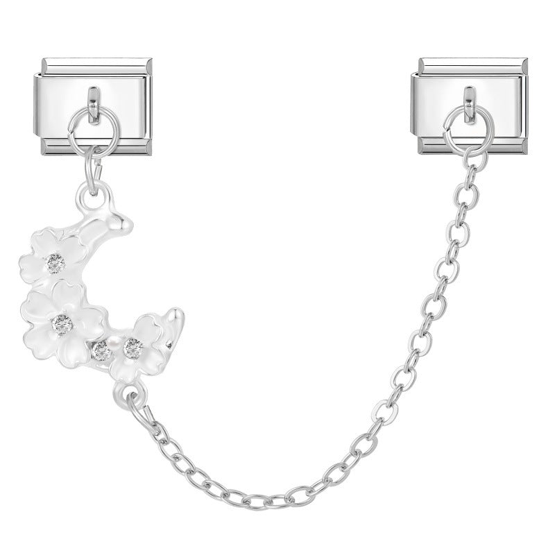 Wholesale Italian Charm Bracelet 9mm DIY Splicing Double Charm Chain Stainless Steel Composable Bracelet