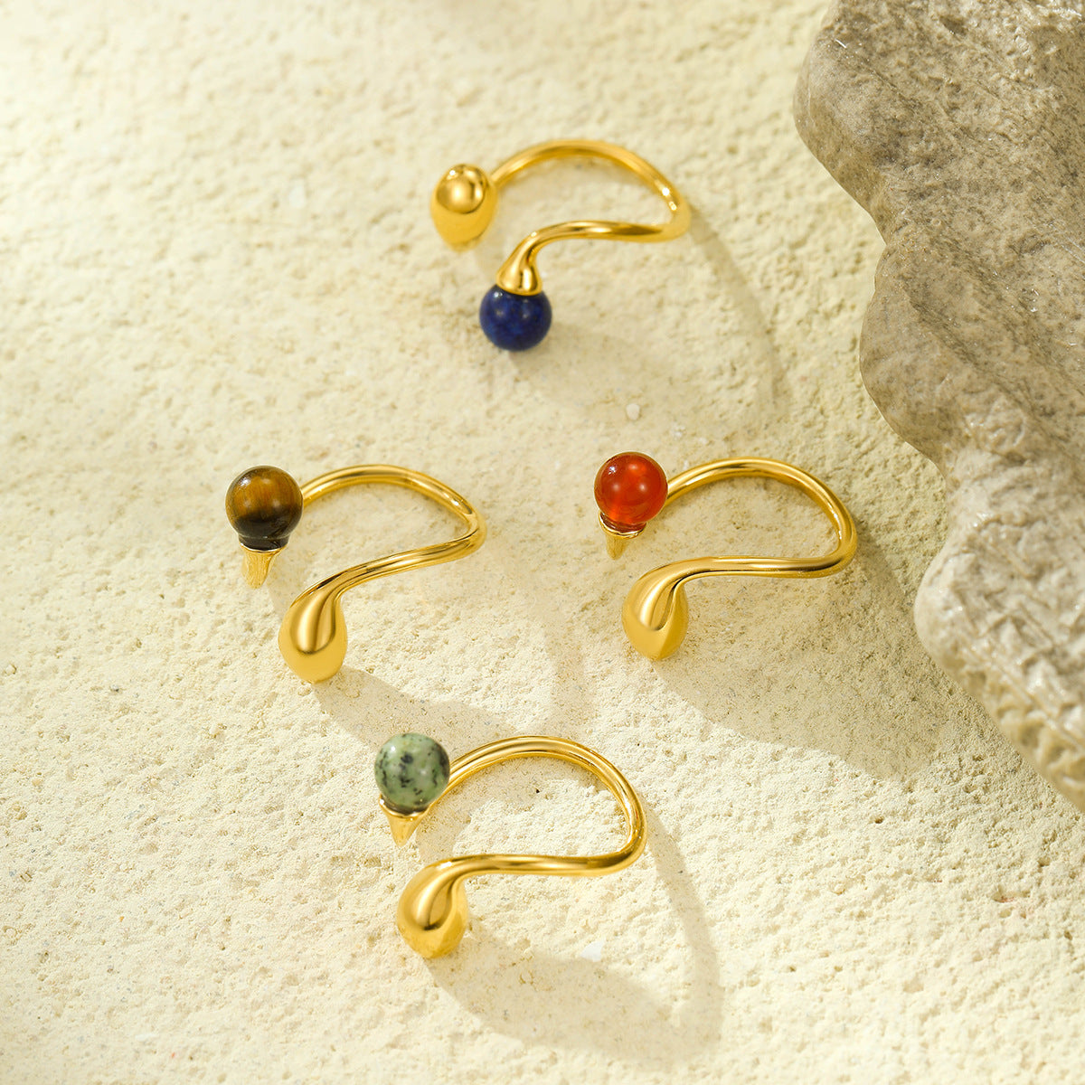 Wholesale  Stainless Steel Irregular Geometric Opening Ring