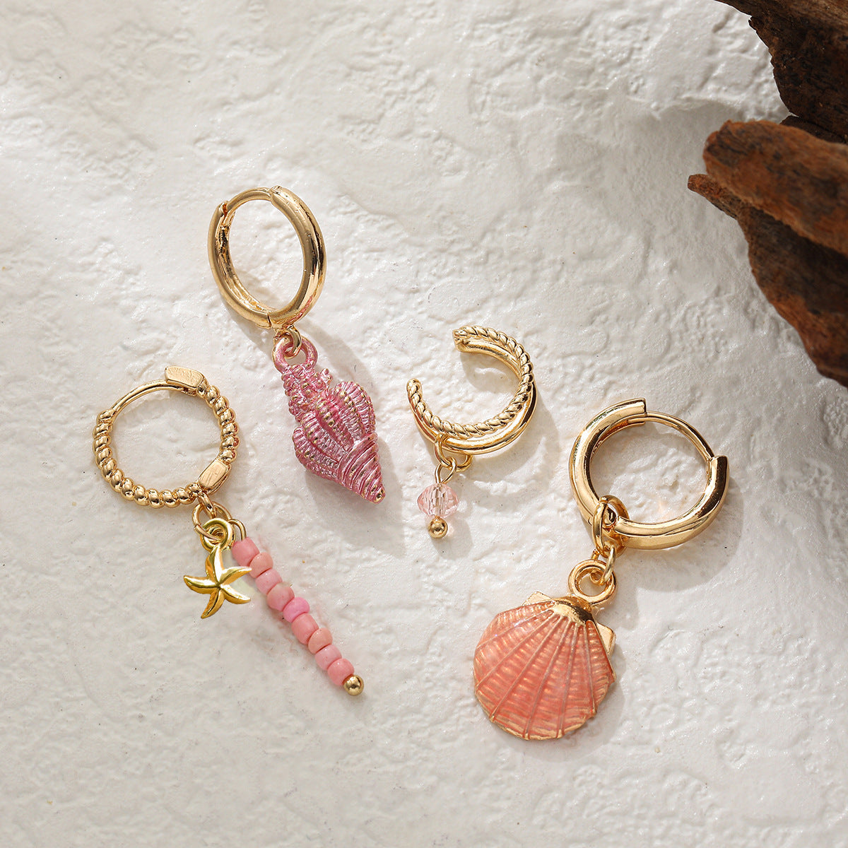 Wholesale color shell conch earrings bohemian earrings set