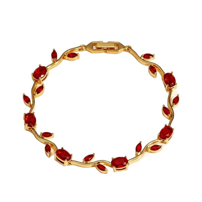 Wholesale Alloy Colorful Zircon Branches Bracelet,  Fashionable European Style Jewelry for Boutique Resale