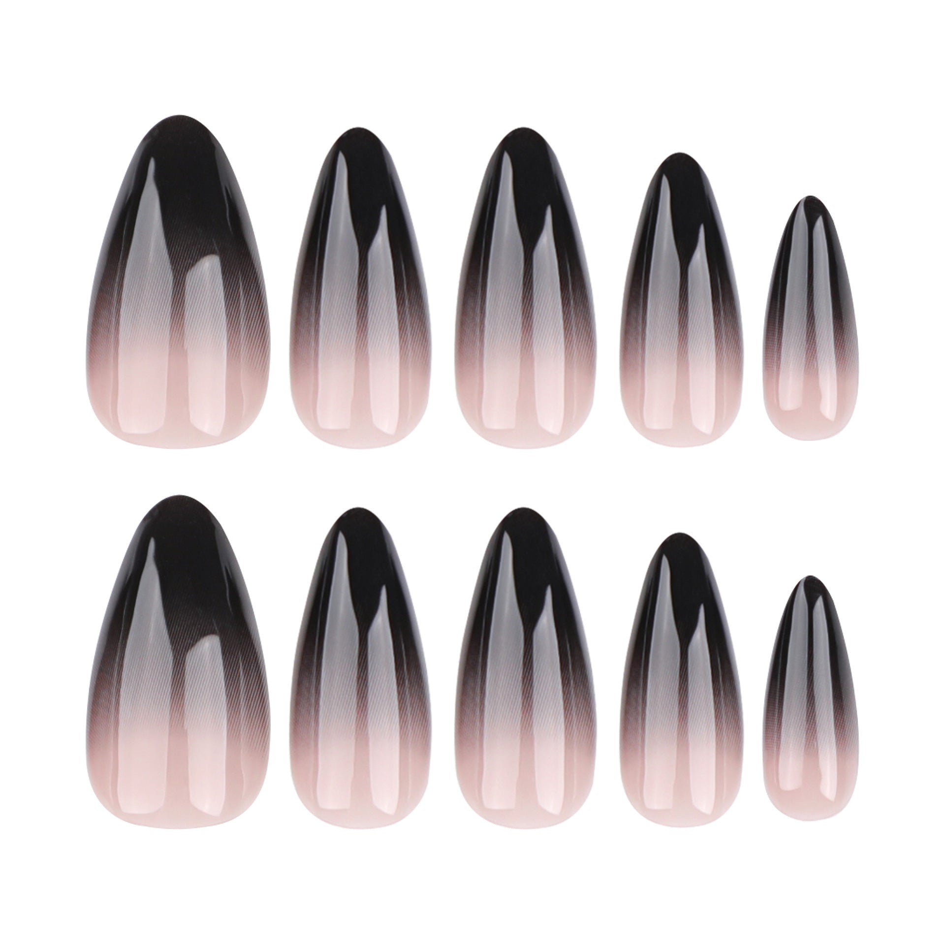 Wholesale 24 Pieces/box Halloween Black Gradient Press-on Nails Kits Nail Stickers ACC-NS-LeFan086