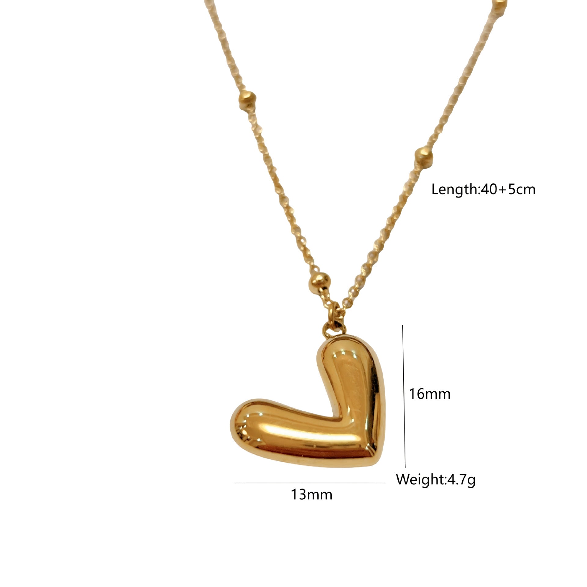 Wholesale  Double Love V-shaped Stainless Steel Pendant Necklace