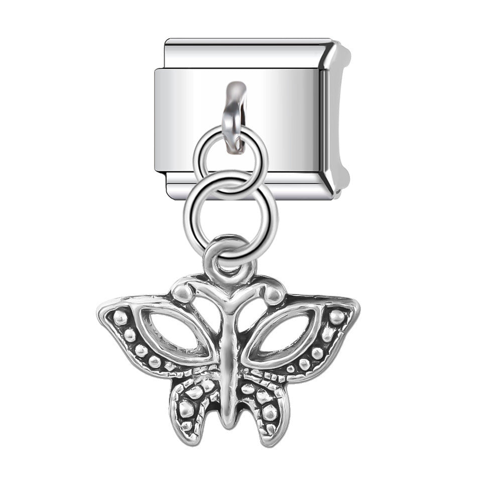 Wholesale Italian Charm Bracelet 9mm DIY 9mm Single-Section  Creative Stainless Steel Composable Bracelet