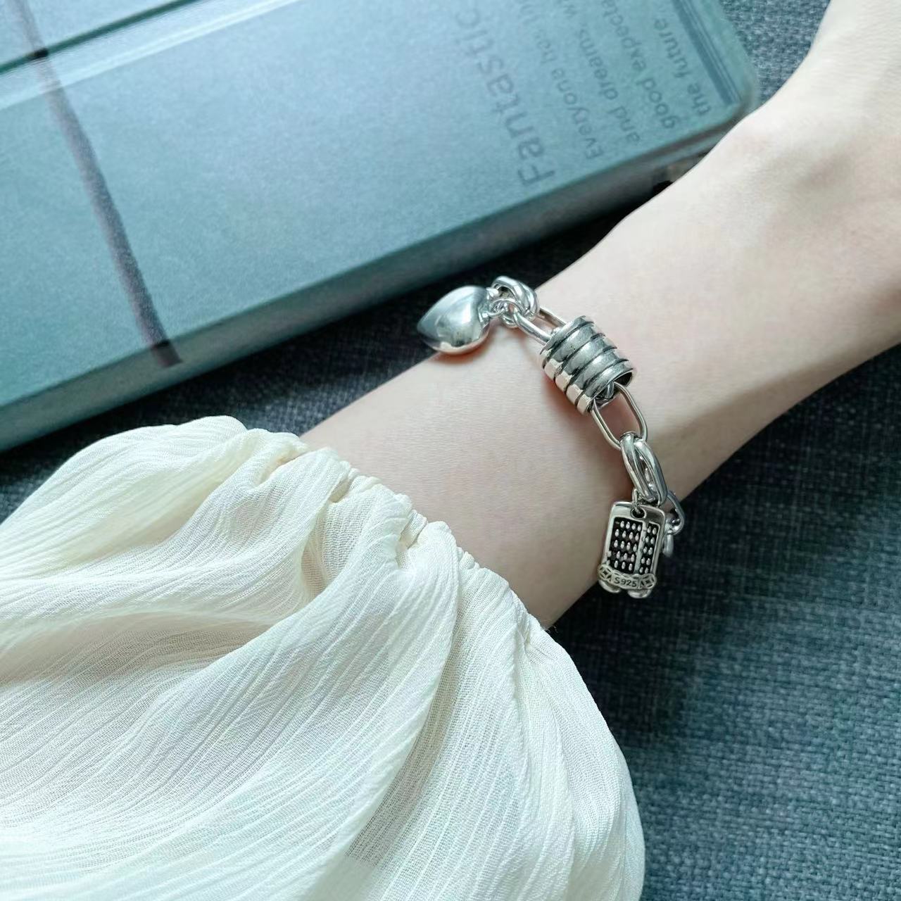 Wholesale Retro cylinder love fortune Abacus pendant bracelet