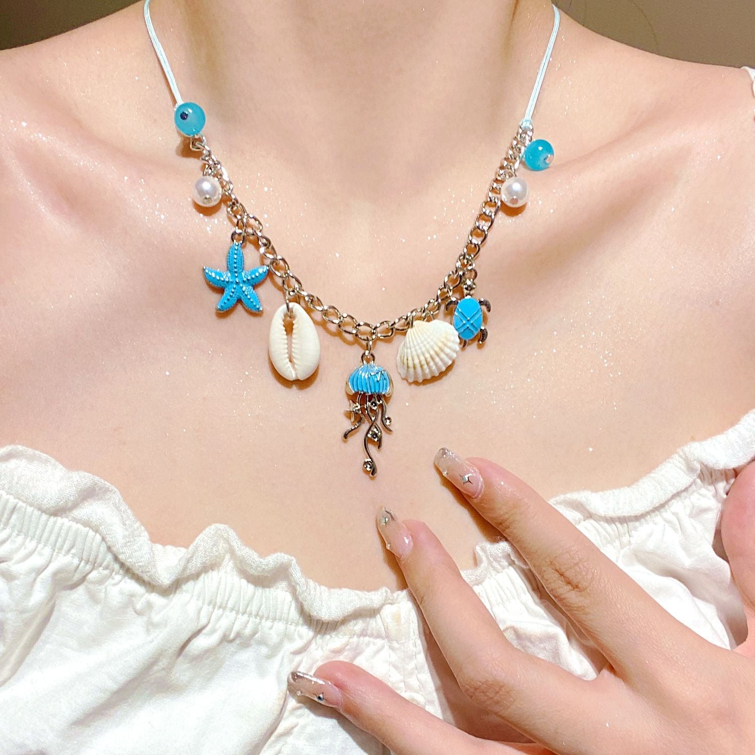 Wholesale  Natural Stone Shell Necklace