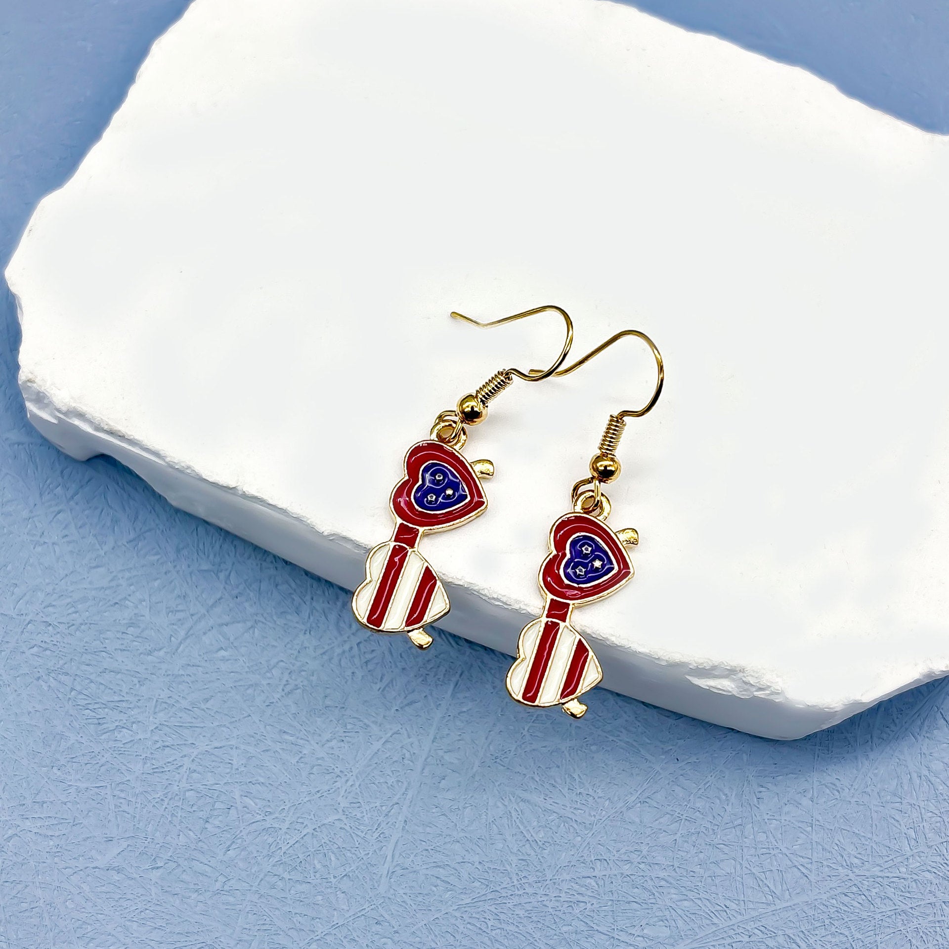 Wholesale Several Zinc Alloy Long Earrings for Independence Day