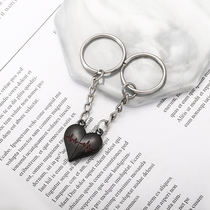 Wholesale Creative Love ECG Magnetic Keychains ACC-KC-JinZhu017