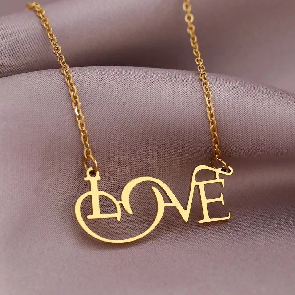 Wholesale  Stainless steel Valentine's Day LOVE necklace