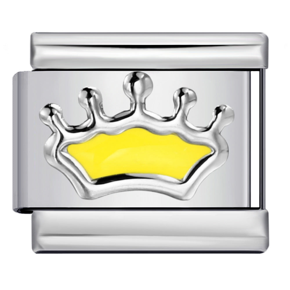 Wholesale Italian Charm Bracelet 9mm DIY Splicing Removable Colored Oil Drop Four-Leaf Clover Stainless Steel Composable Bracelet