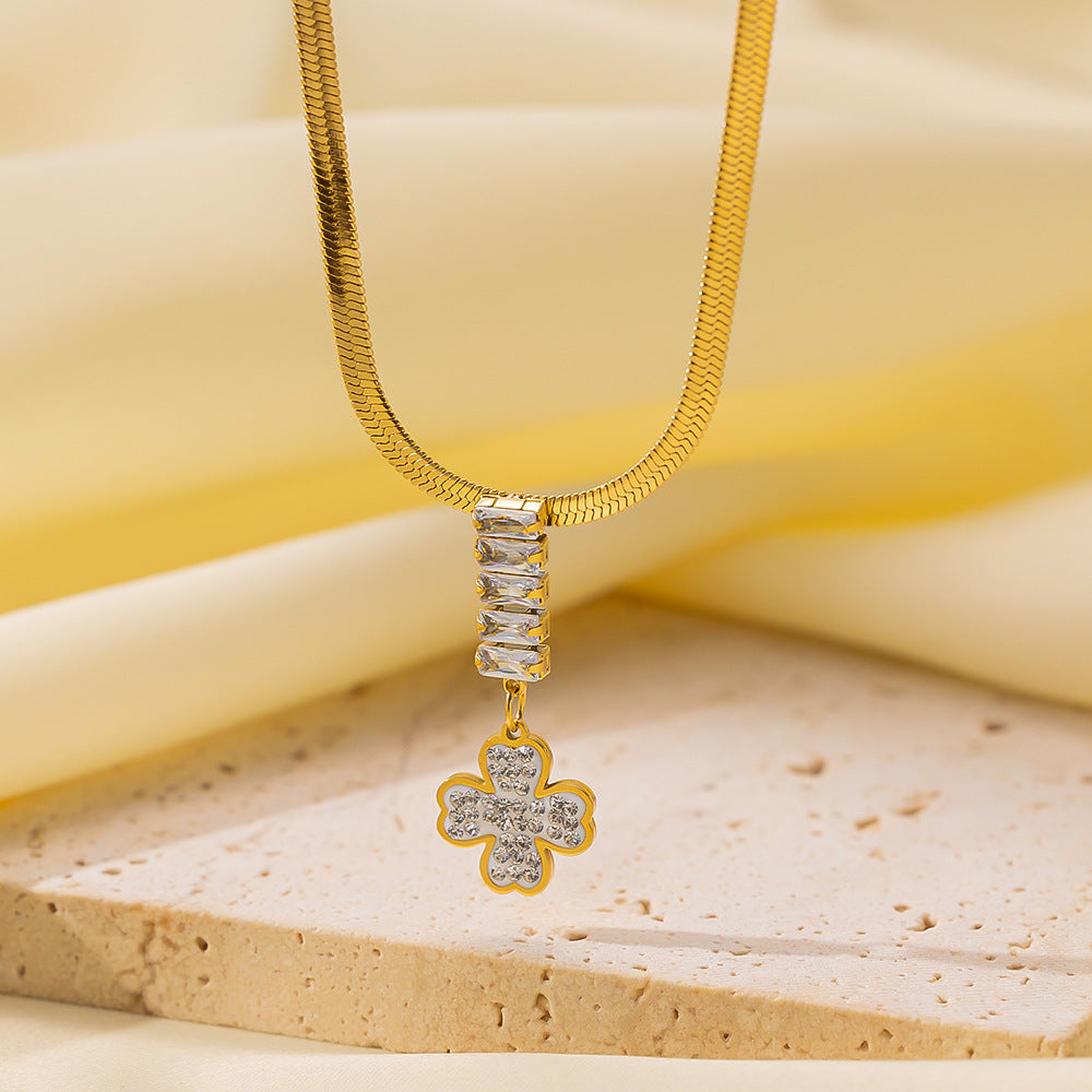 Wholesale Retro Irregular Titanium Steel Necklace Plated 18K Gold Multi-layered Necklace Gold Plated Necklace ACC-NE-Tais004