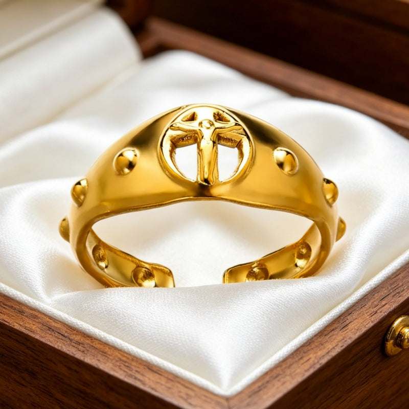 Wholesale Gold Plated Stainless Steel Cross Bracelet Unisex Fashion Jewelry Accessory for Boutique Resale