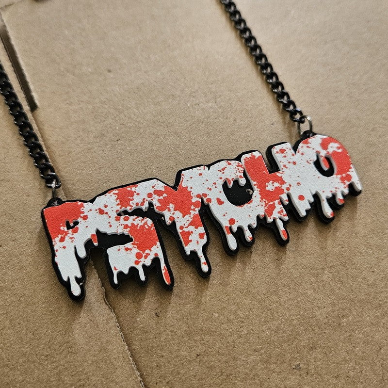 Wholesale Blood Drip Horror Acrylic Pendant Necklace Killer Letter Jewelry For Party Gift Accessory