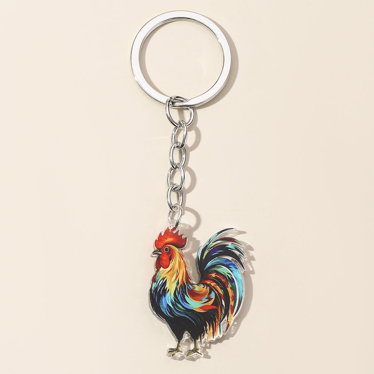 Wholesale Color Printed Pet Chicken Acrylic Keychain ACC-KC-HuiWen015