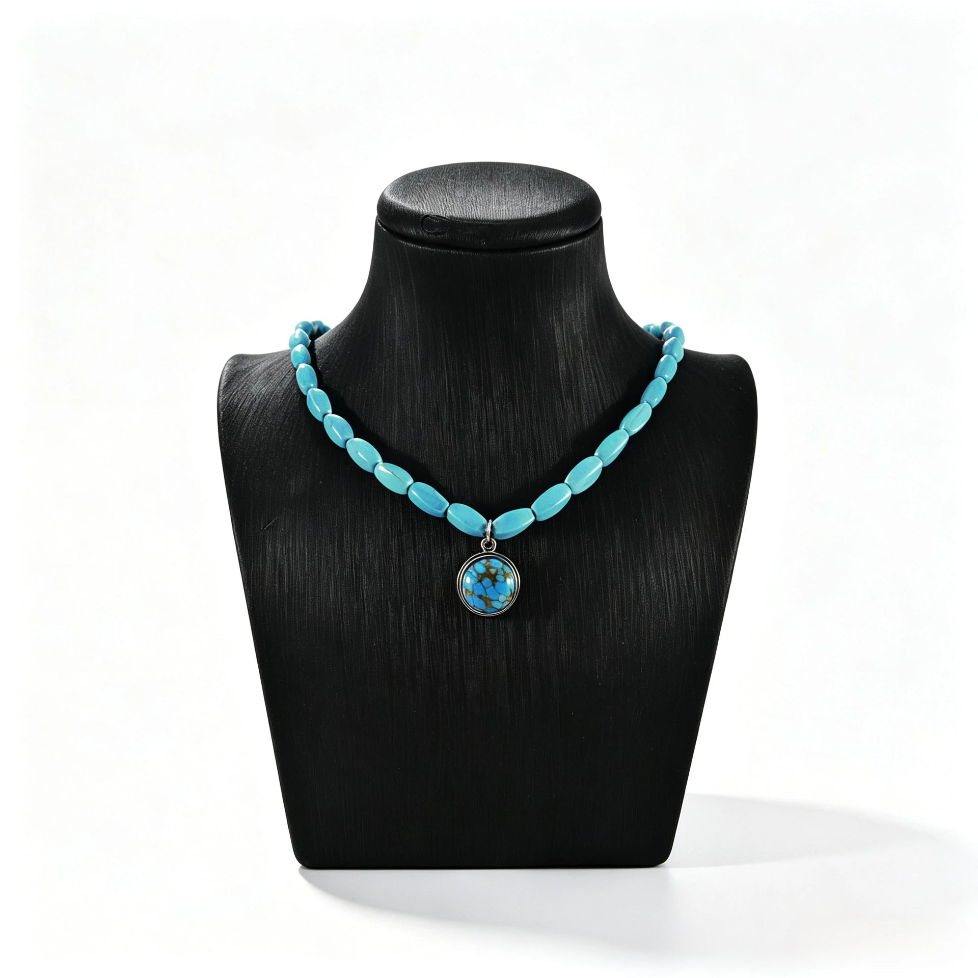 Wholesale Chic Turquoise Bead Pendant Necklace Ethnic Style Choker Jewelry Accessory For Boutique Resale