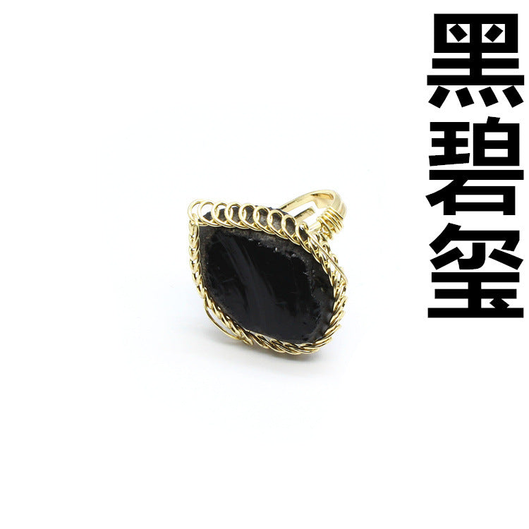 Wholesale natural stone crystal stone ring